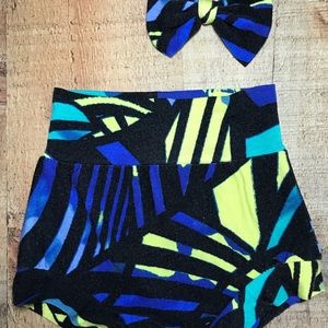 6/9 months bummies with matching hair bow